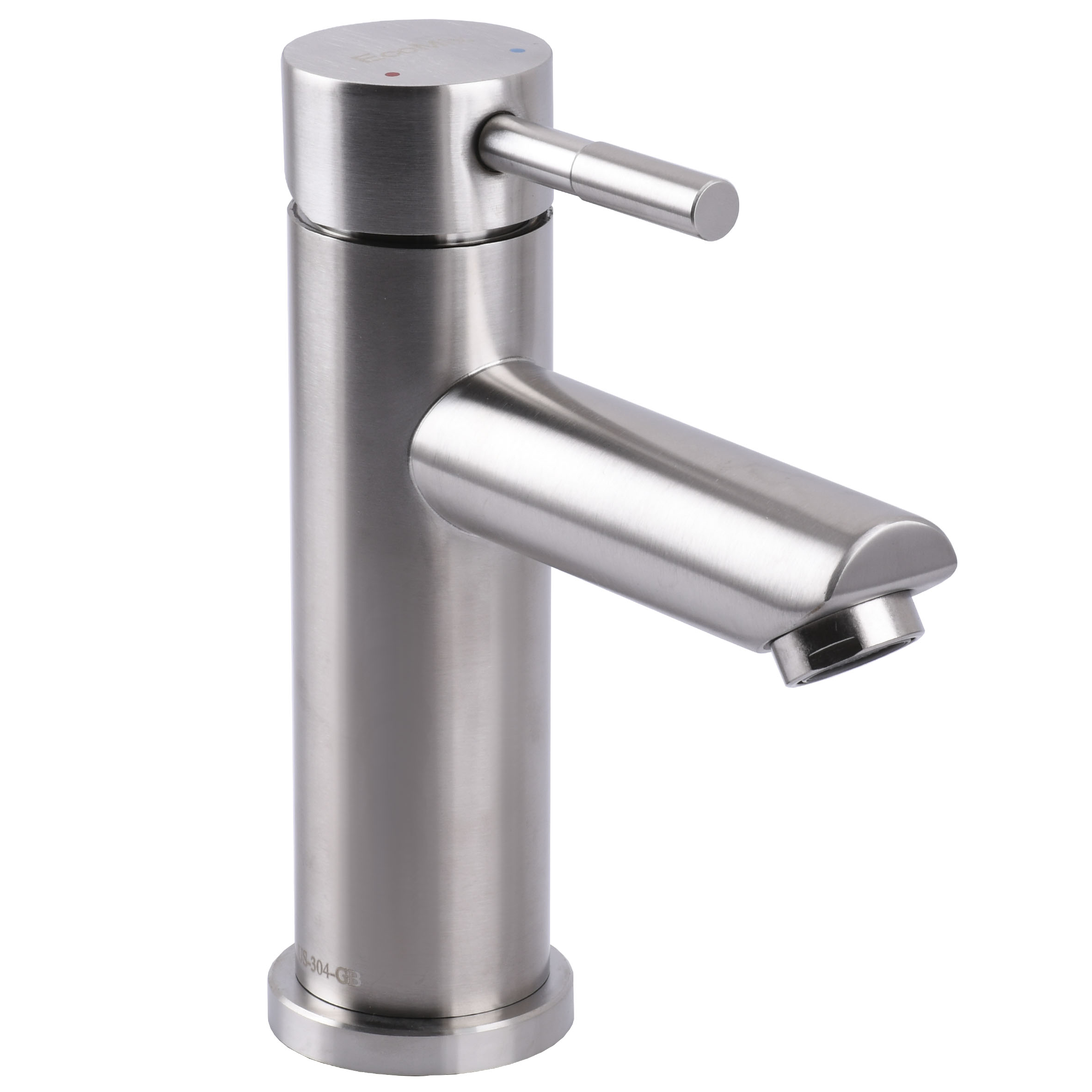 Змішувач для умивальника EcoMIX AISI-101 нержавійка, Шланги Пара М10*1/2*